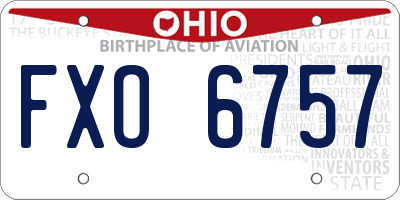 OH license plate FXO6757
