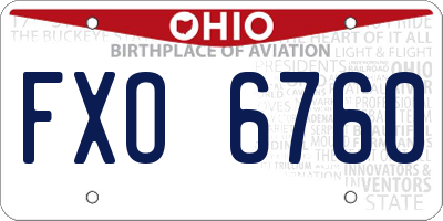 OH license plate FXO6760