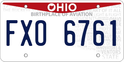 OH license plate FXO6761