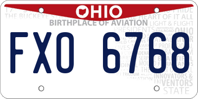 OH license plate FXO6768