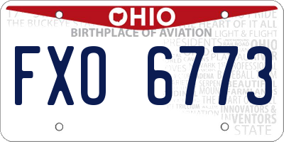 OH license plate FXO6773