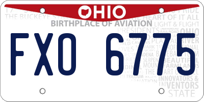 OH license plate FXO6775