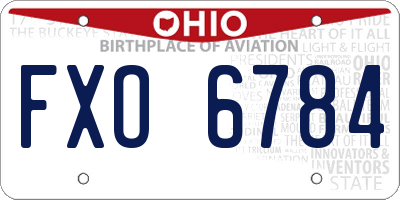 OH license plate FXO6784