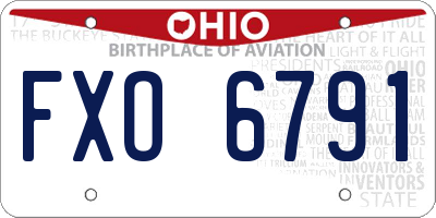 OH license plate FXO6791