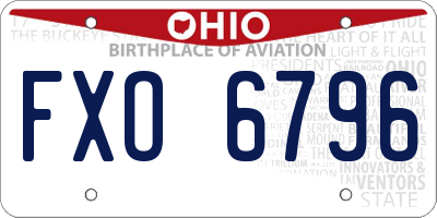 OH license plate FXO6796