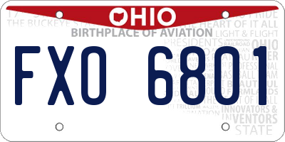 OH license plate FXO6801
