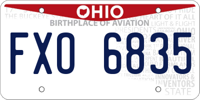 OH license plate FXO6835