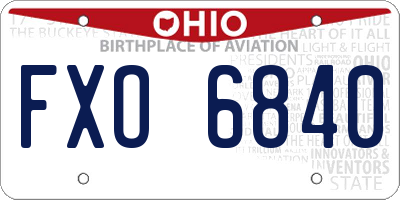 OH license plate FXO6840