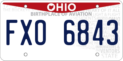 OH license plate FXO6843