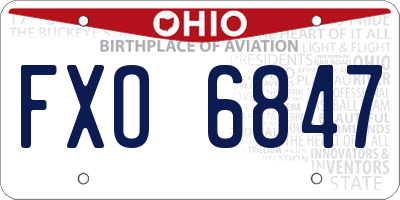 OH license plate FXO6847