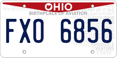 OH license plate FXO6856