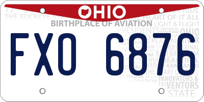OH license plate FXO6876