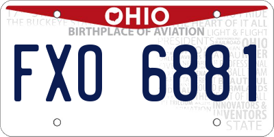OH license plate FXO6881