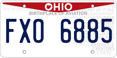 OH license plate FXO6885