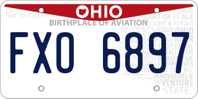 OH license plate FXO6897