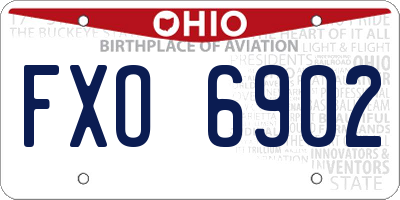 OH license plate FXO6902