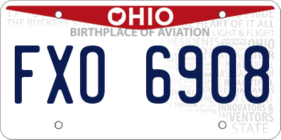 OH license plate FXO6908
