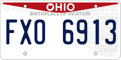 OH license plate FXO6913