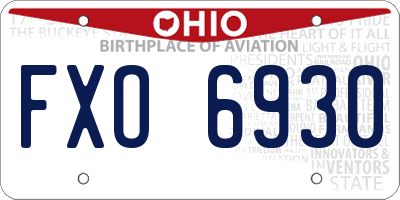 OH license plate FXO6930