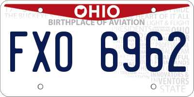 OH license plate FXO6962