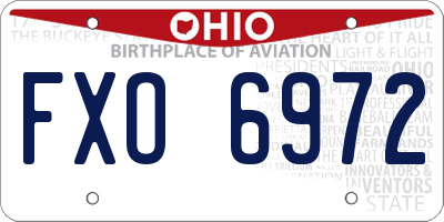 OH license plate FXO6972