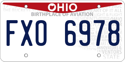OH license plate FXO6978