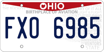 OH license plate FXO6985