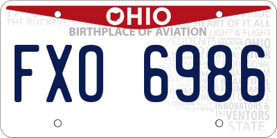 OH license plate FXO6986
