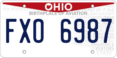 OH license plate FXO6987