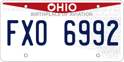 OH license plate FXO6992