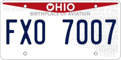 OH license plate FXO7007