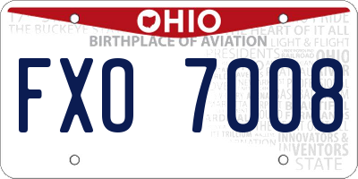 OH license plate FXO7008