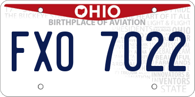 OH license plate FXO7022