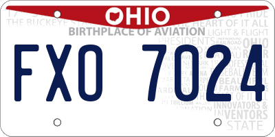 OH license plate FXO7024