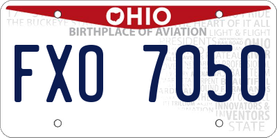 OH license plate FXO7050