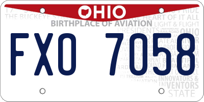 OH license plate FXO7058