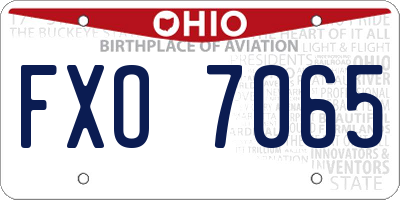 OH license plate FXO7065