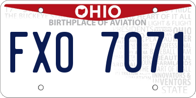 OH license plate FXO7071