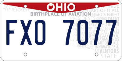 OH license plate FXO7077