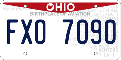 OH license plate FXO7090