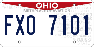 OH license plate FXO7101