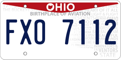 OH license plate FXO7112