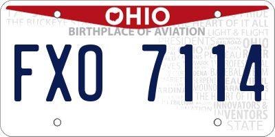 OH license plate FXO7114