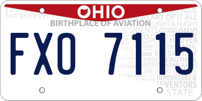 OH license plate FXO7115