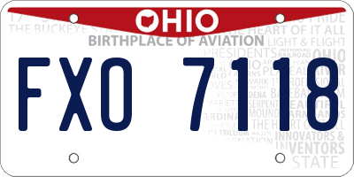 OH license plate FXO7118