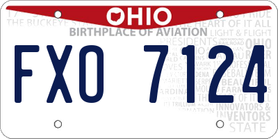 OH license plate FXO7124