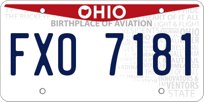 OH license plate FXO7181