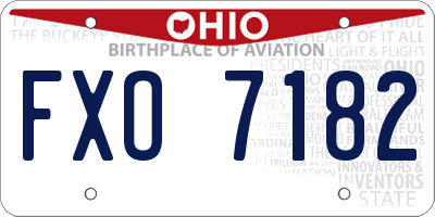 OH license plate FXO7182