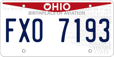 OH license plate FXO7193