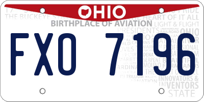 OH license plate FXO7196